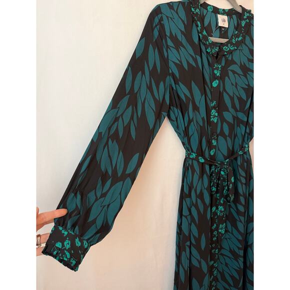 Cabi Autumn Dress Maxi # 4017 Green Floral Leaf Mixed Print Medium - Picture 5 of 10